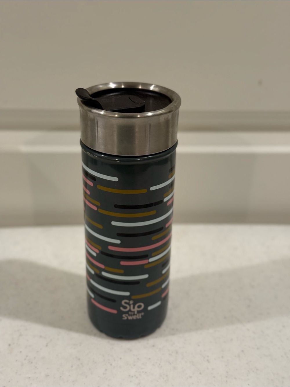 Sip by Swell Gray Patterned Travel Tumbler ~ 16 ounce